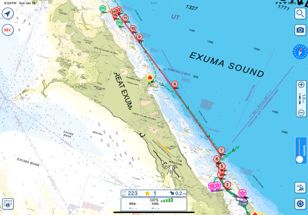 Travel day Jan. 16, 24 (Monument Beach North Anchorage to Black Cay) Travel day #&nbsp;51